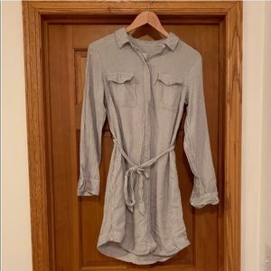 Target A New Day Striped Gray + White Shirt Dress
